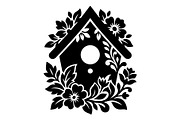 Floral Birdhouse Silhouette Bundle, an Object Graphic by hafijul (Thumbnail 2 of 4)