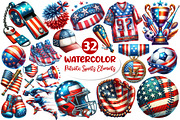 Patriotic Sports Elements Clipart, an Illustration by Dream Creation (Thumbnail 1 of 4)