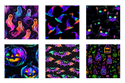Neon Halloween Digital Paper, a Pattern Graphic by Chromolume Studio (Thumbnail 4 of 28)