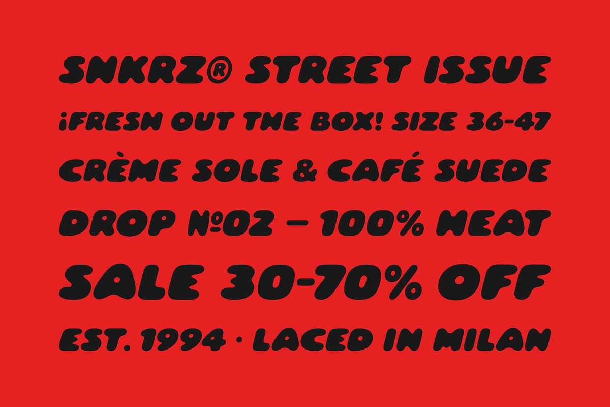 SNKRZ - Chunky Streetwear Font, a Sans Serif Font by pixelbuddha.net (Photo 5 of 7)