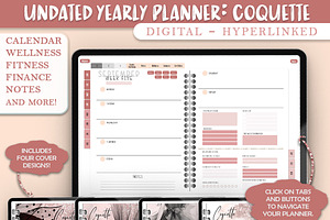 Undated Digital Planner - Coquette