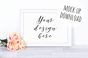 Pretty White Frame Mockup Scene