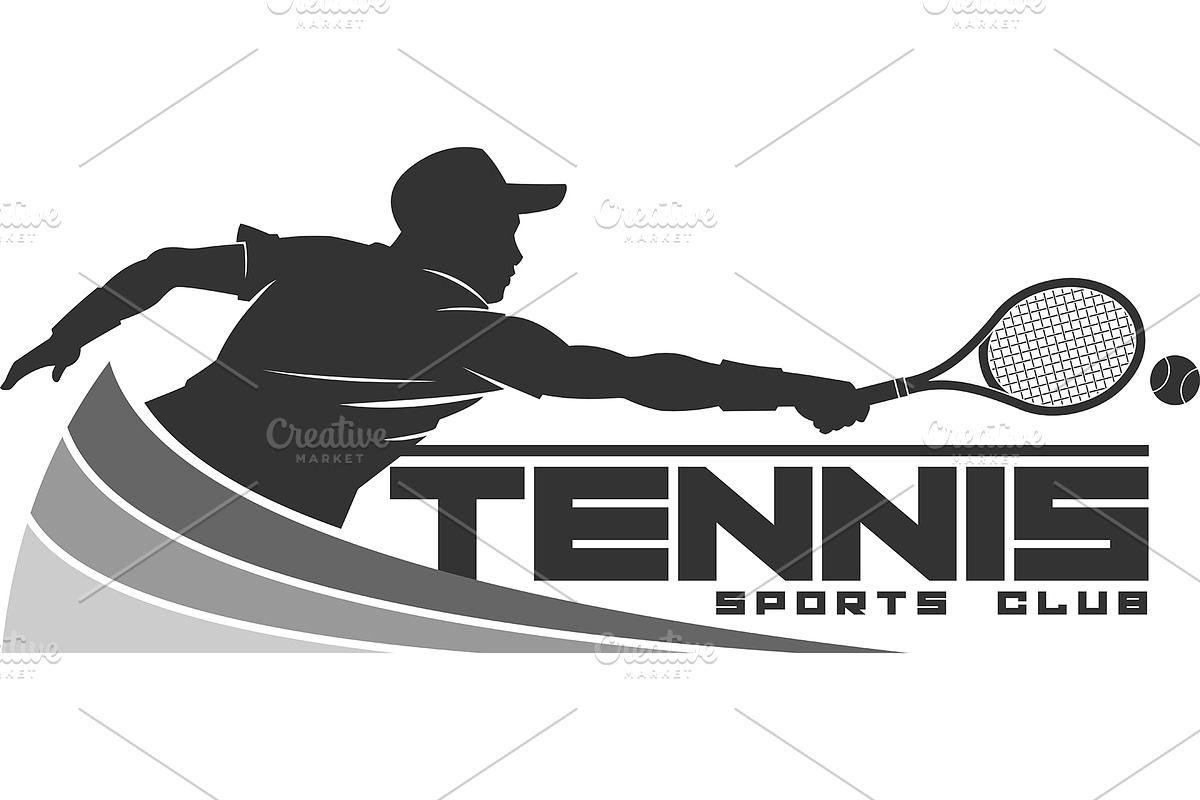 Black Tennis Club Logo, an Illustration by HitToon
