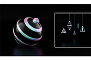 Holographic Christmas 3D Set, a Decorative Illustration by Lunarts Studio (Thumbnail 7 of 8)