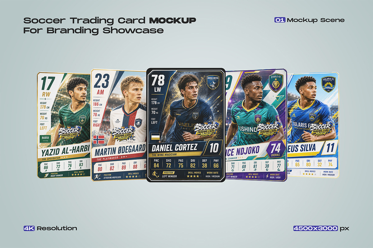 Soccer Trading Card Mockup, an Advertising Mockup by My Code Std (Photo 1 of 3)