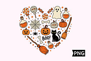 Halloween Icons Heart Shape Design, a Seasonal Illustration by Creative Art (Thumbnail 1 of 3)