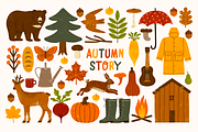 AUTUMN STORY Graphics Collection, an Animal Illustration by Katerina Osa (Thumbnail 1 of 15)