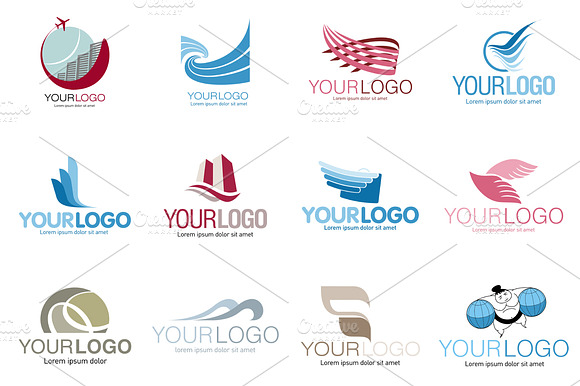 Travel Agencies Set Vector Logo