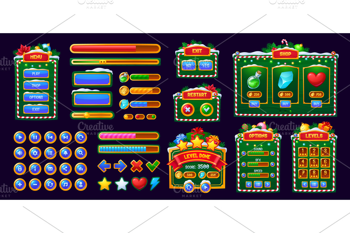 Christmas holiday game interface, a Technology Illustration by Buch&Bee