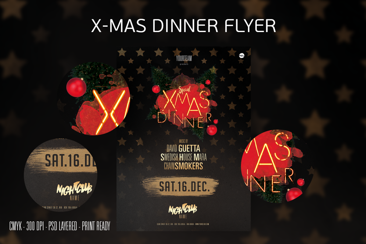 XMAS Dinner Flyer, a Flyer Template by mafisa design