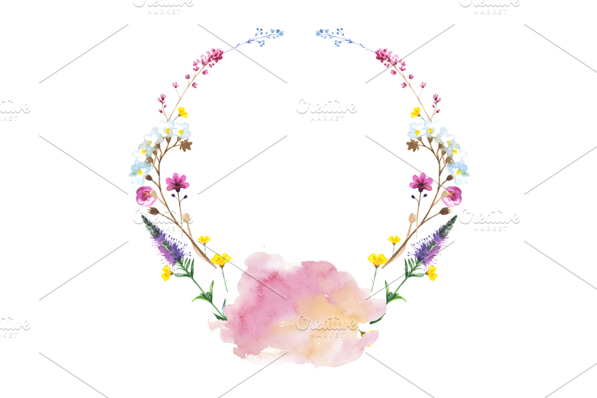 Wild Flowers watercolor PNG set, a Decorative Illustration by WatercolorPNG.com (Photo 12 of 13)