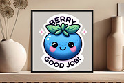 Funny,Berry Good Job Sticker, an Illustration by DreamCafeArt (Thumbnail 6 of 7)