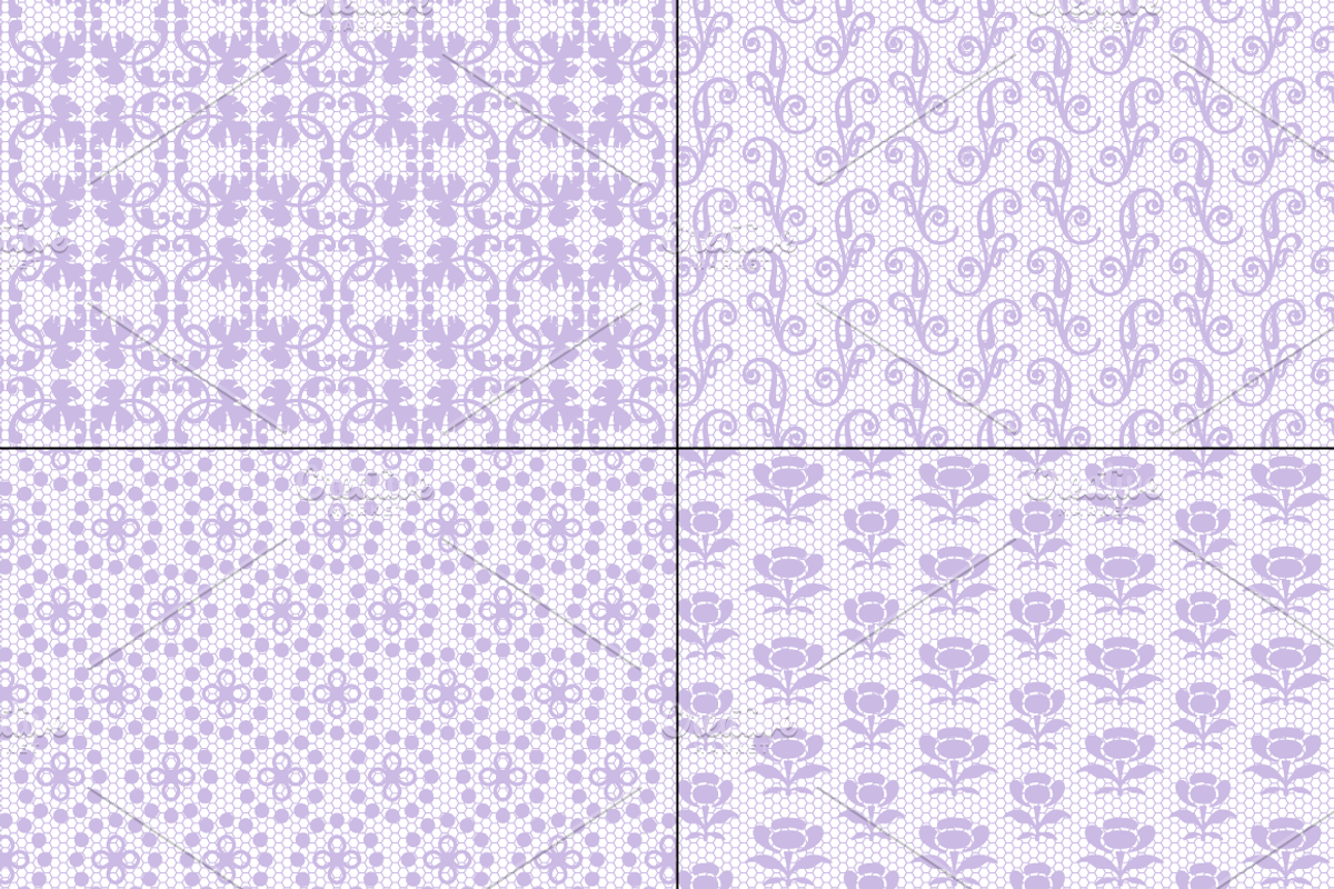 Seamless Lavender Lace Patterns preview 3