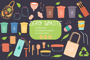 Zero Waste Ecological Illustrations