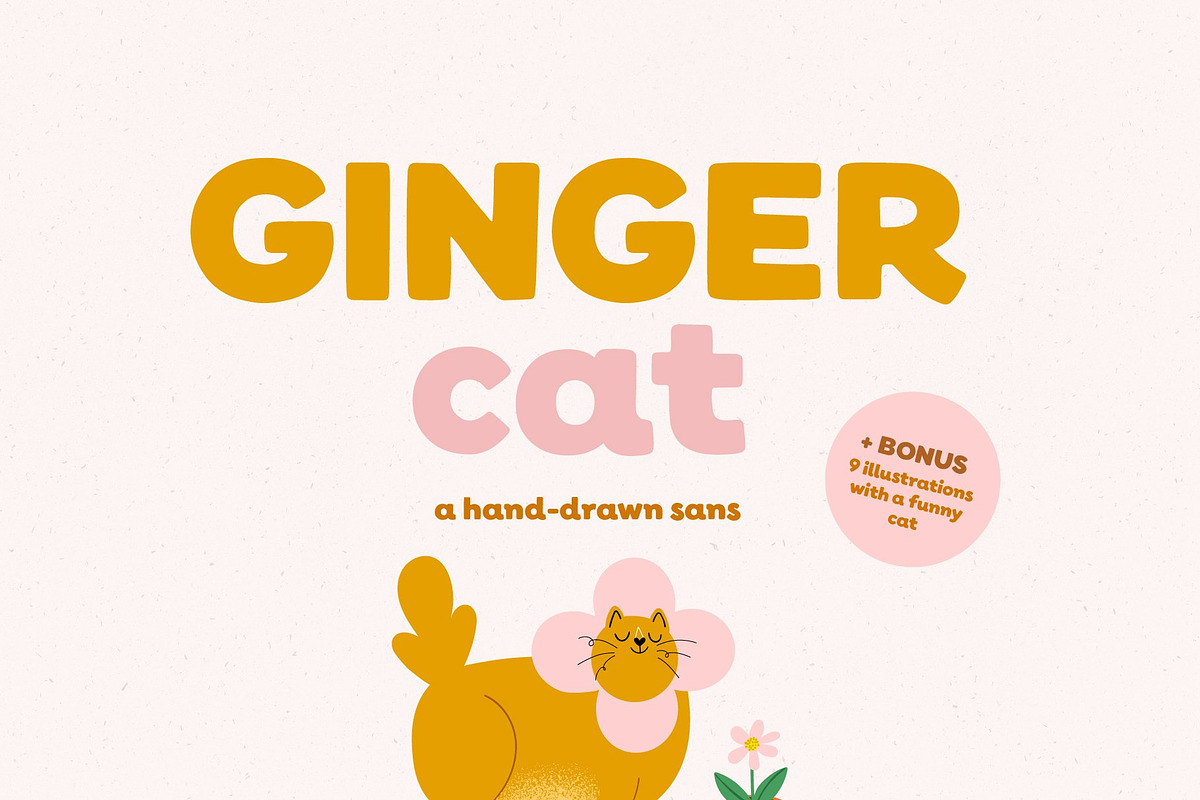 Ginger cat | Hand-drawn sans, a Sans Serif Font by AngelinaKovel (Photo 1 of 13)