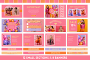 Orange Pink Email Templates, an Email Template by SunshineStudioBoutique (Thumbnail 6 of 10)