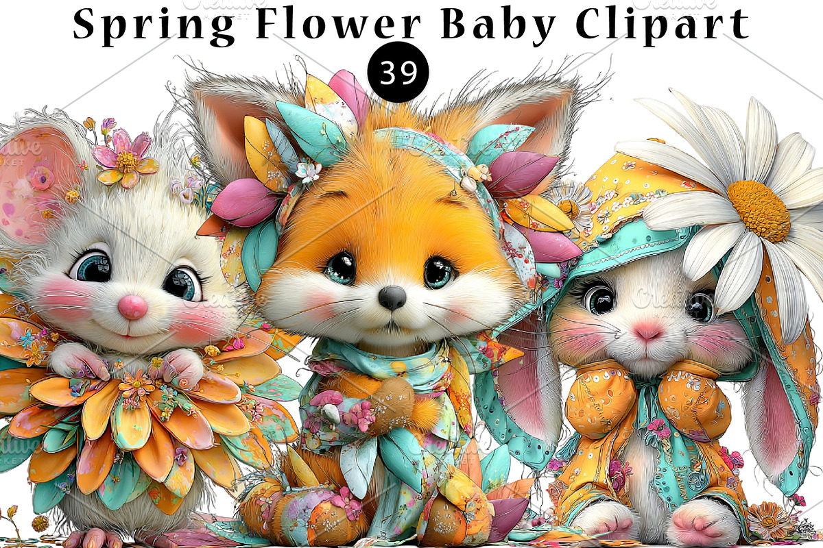 Spring Flower Baby Clipart, a Seasonal Illustration by CreationArt (Photo 1 of 5)