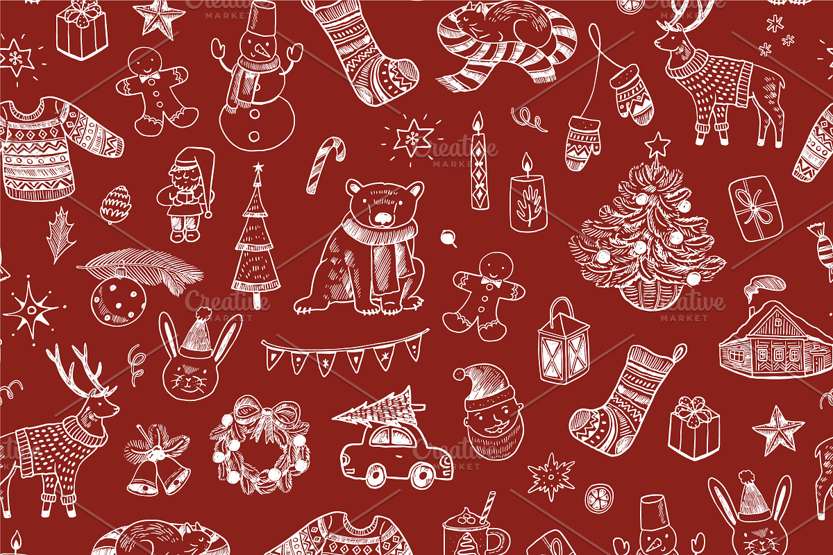 Merry Christmas illustrations set., a Seasonal Illustration by GooseFrol (Photo 8 of 8)