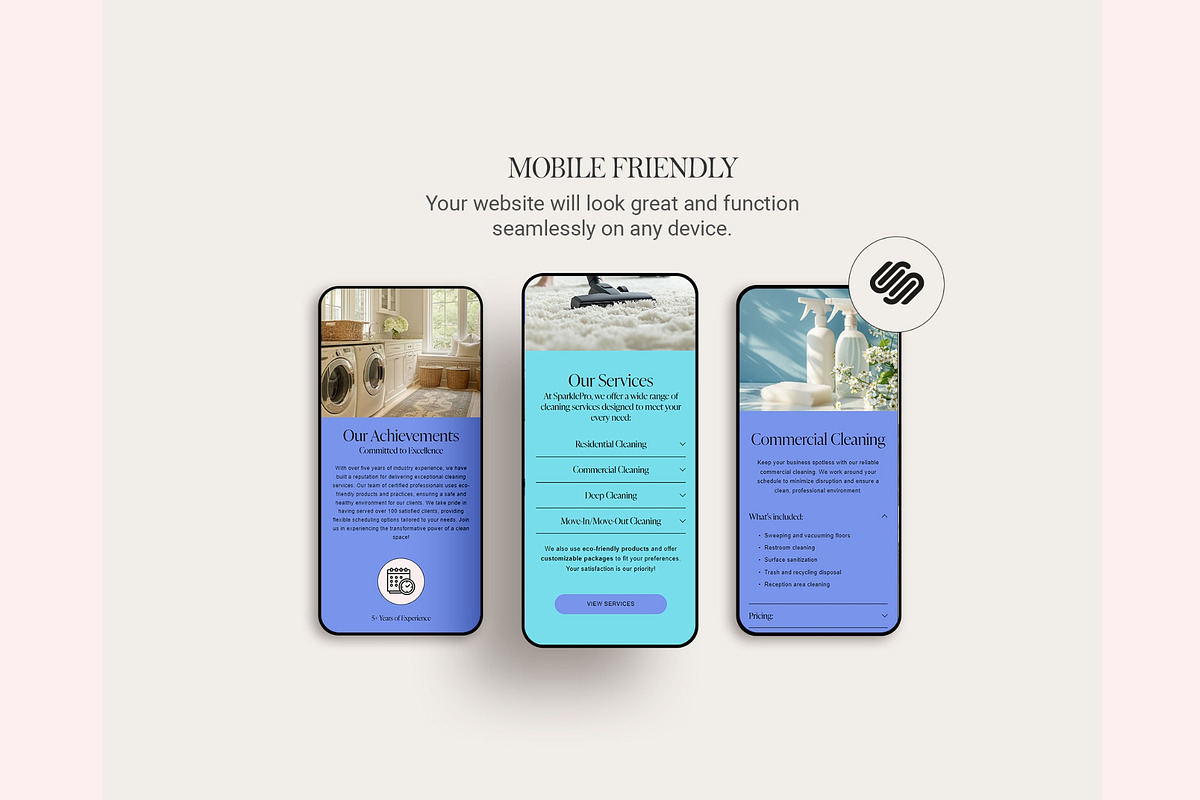 Cleaning Services Website Template, a Squarespace Template by 3.14&Co (Photo 6 of 9)