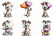Whimsical Valentine Dog Clipart, an Animal Illustration by Black Bird Studio (Thumbnail 5 of 6)