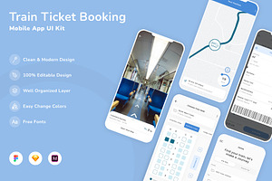 Train Ticket Booking App UI Kit