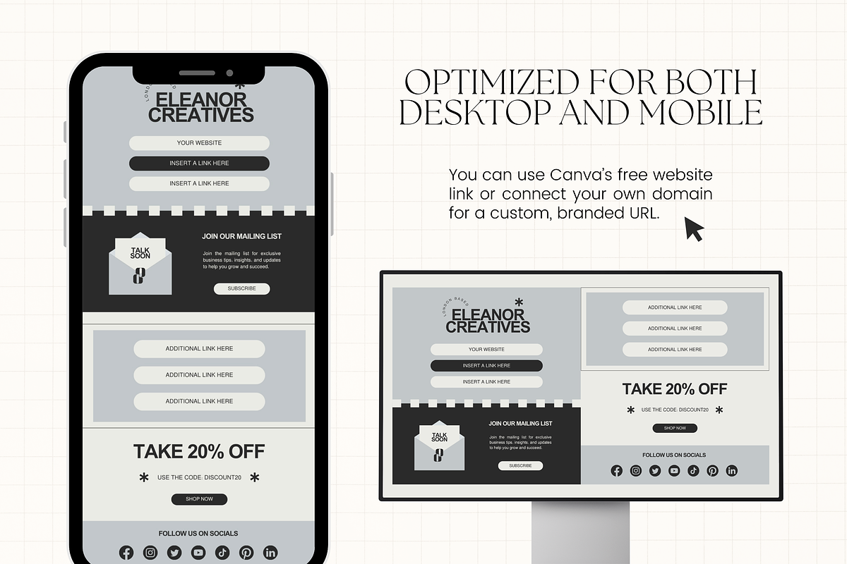 Canva Link in Bio Template, a Landing Page Template by Branding Babe Co. (Photo 3 of 5)