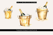 Golden Champagne Bucket PNG Clipart, an Object Illustration by Geniecreativestudio (Thumbnail 5 of 9)
