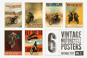 6 posters with editable text