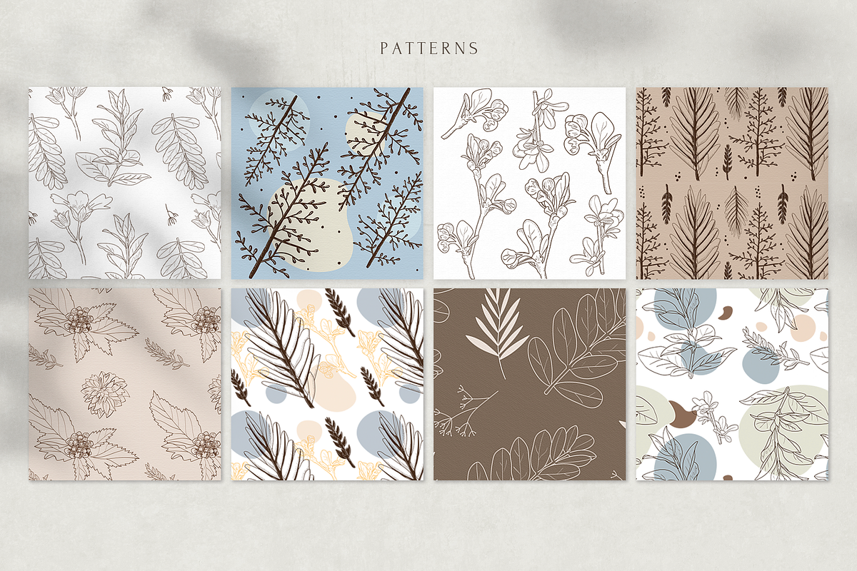 Hand Drawn Floral Patterns, a Pattern Graphic by Uyava Space (Photo 4 of 8)