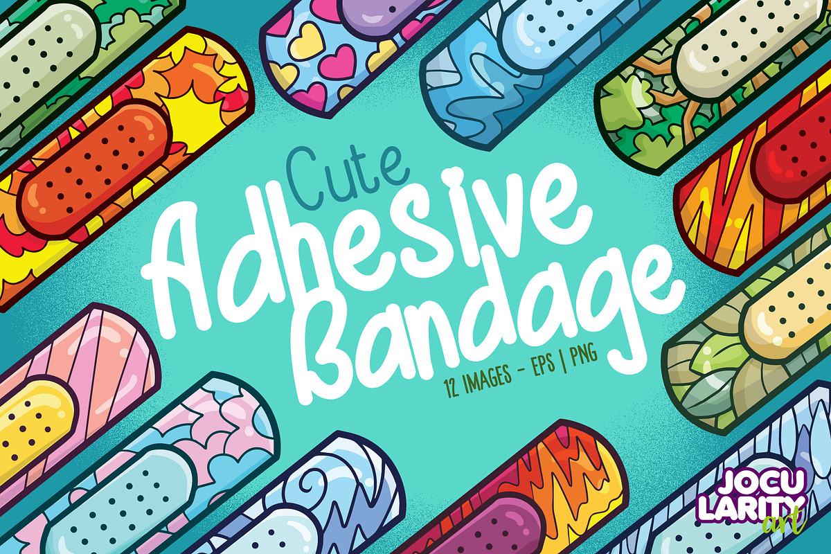 Cute Adhesive Bandage Cartoon Vector, a Healthcare Illustration by Jocularity Art (Photo 1 of 3)