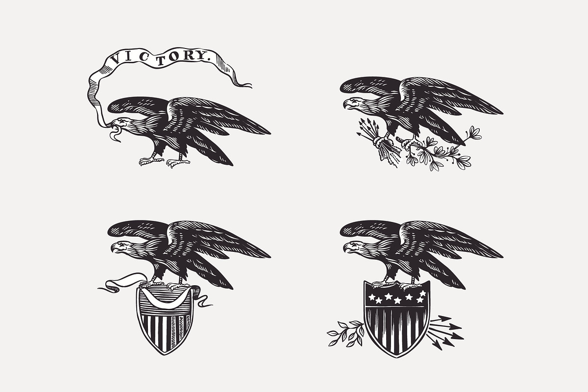 USA history & 4th of July vector set, a Decorative Illustration by kaer_shop (Photo 9 of 14)