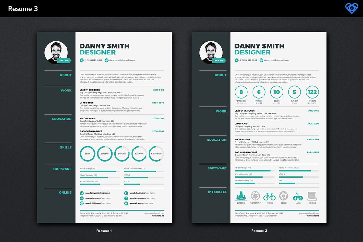 Resume 3, a Resume Template by ikono.me (Photo 3 of 6)