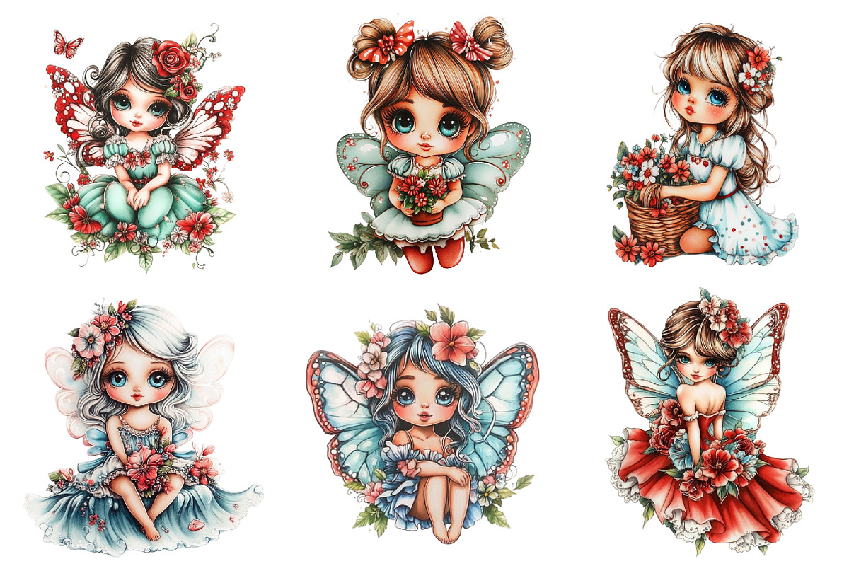 Whimsical Summer Fairy Clipart, a Seasonal Illustration by CitraGraphics (Photo 4 of 6)