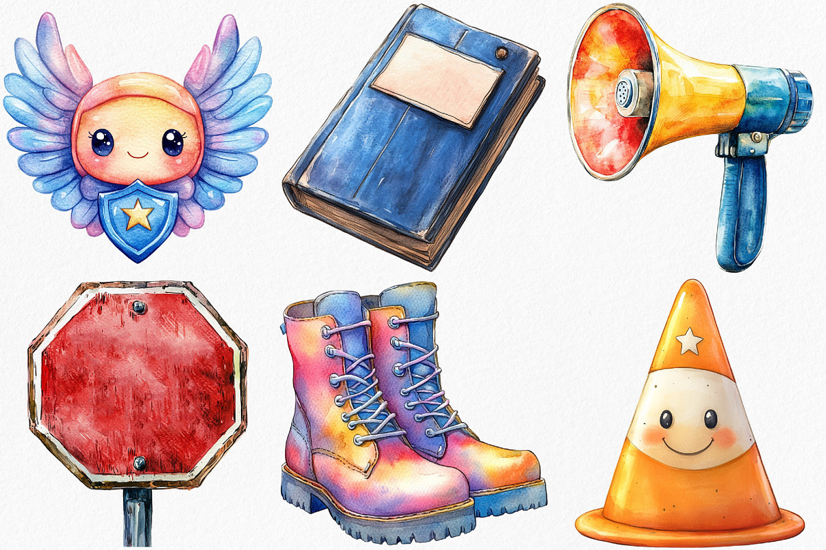 Watercolor Cute Police Clipart, an Illustration by Canvas Craft (Photo 3 of 7)