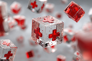 Floating Medical Red Cross Cubes, a Health & Medical Photo by Ales Munt