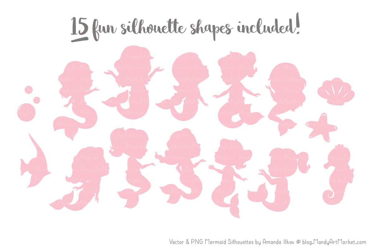 Mermaid Silhouettes in Pastel, an Illustration by Amanda Ilkov (Photo 2 of 3)