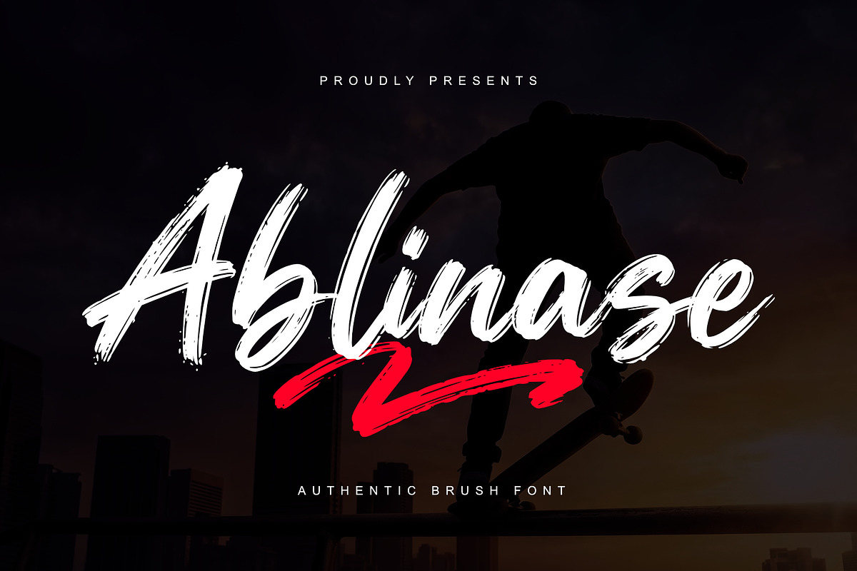 Ablinase – Authentic Brush Font, a Script Font by Sealoung (Photo 1 of 12)