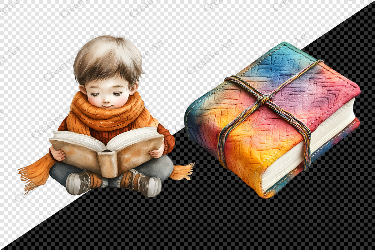 Winter Reading Clip Art, an Illustration by Creative Art (Photo 6 of 8)