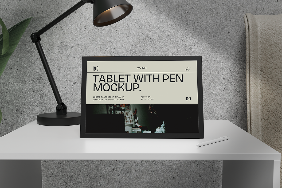 Two Tablets with Digital Pen Mockup, a Device Mockup by xavier_studio (Photo 4 of 5)