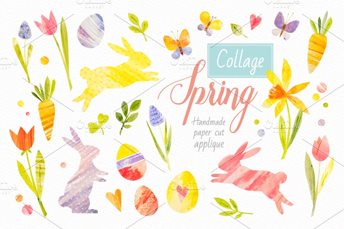 Collage Spring, an Animal Illustration by Ekaterina Mikheeva