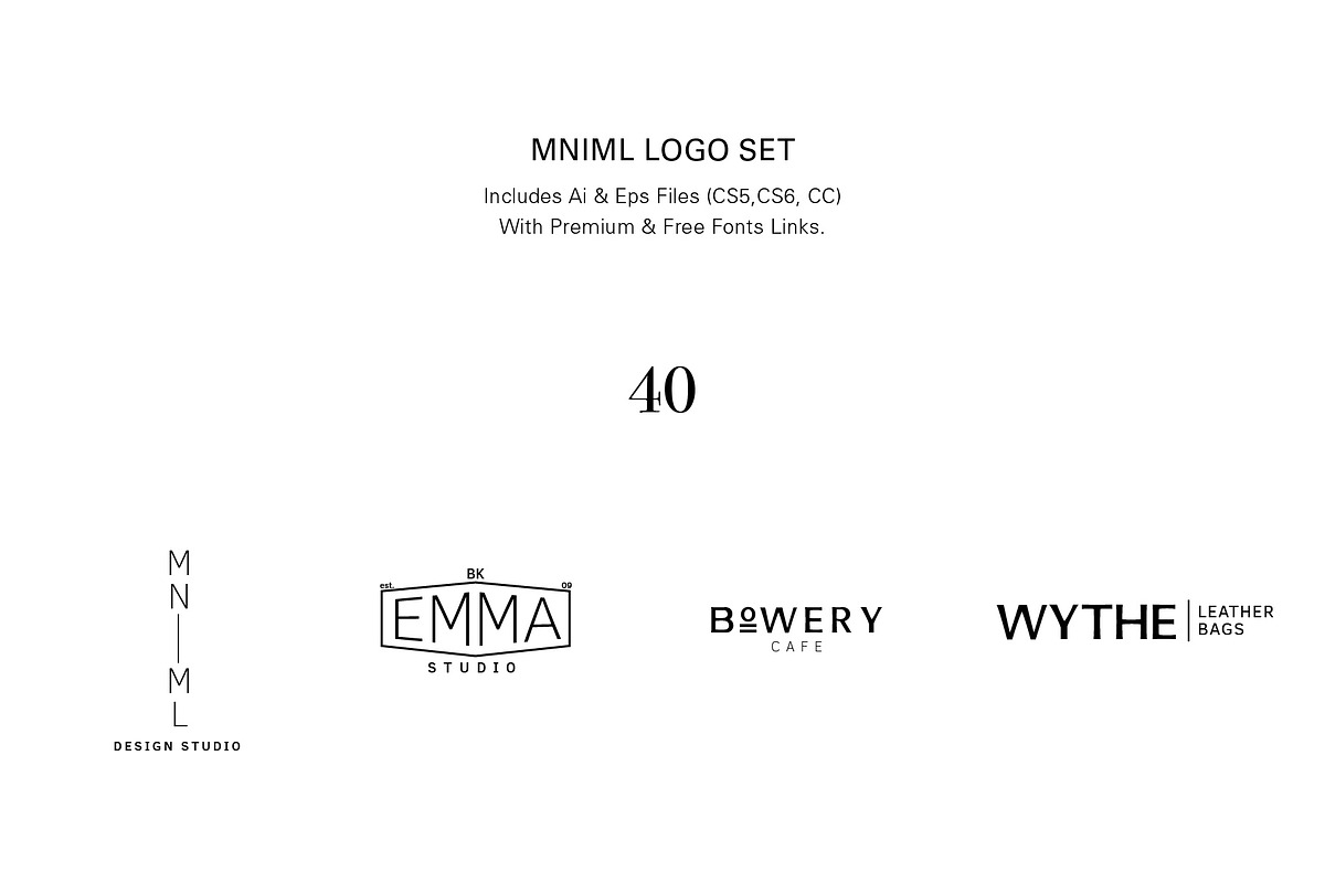 40 MNIML LOGOS | Free Fonts Included, a Branding & Logo Template by Modus Prime (Photo 8 of 8)
