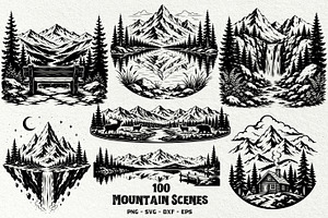 Mountain Scenes SVG Graphics