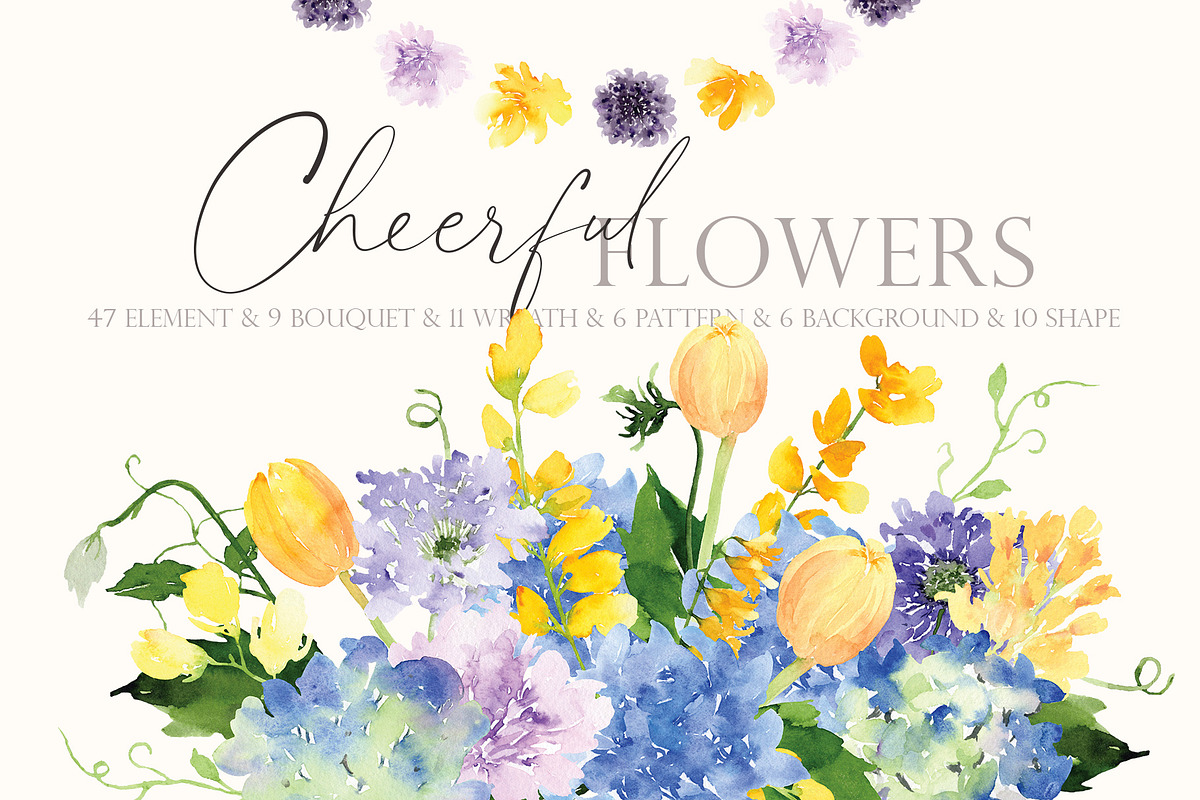 Watercolor Flower - Cheerful Set, an Illustration by Beigetime (Photo 1 of 11)