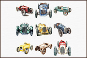 Vintage Old Race Car Clipart, an Illustration by Sublimation Artist (Thumbnail 3 of 6)