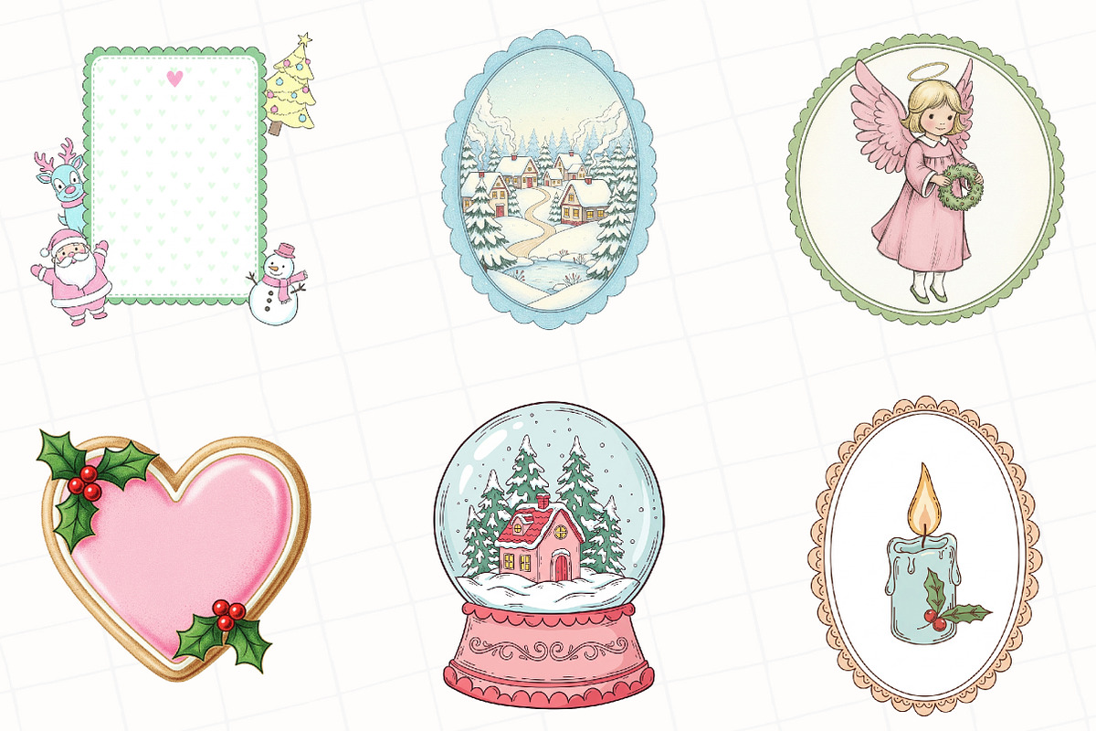 Coquette Christmas Frame Sublimation, an Illustration by OK Design (Photo 2 of 5)