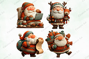Christmas Santa Clipart Bundle, an Illustration by Creative Art (Thumbnail 7 of 10)