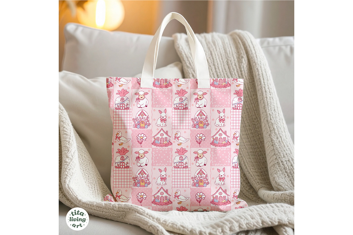 Easter Village Seamless Pattern, a Seasonal Illustration by TitaLivingArt (Photo 8 of 13)