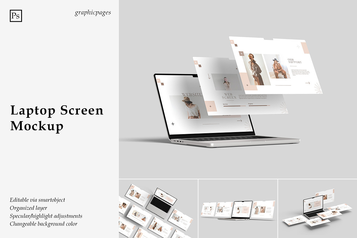 Laptop Screen Website Mockup, a Mac Mockup by graphicpages (Photo 1 of 16)