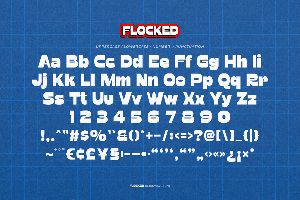 Flocked - Retrowave Font, a Sans Serif Font by ikiiko (Photo 6 of 7)