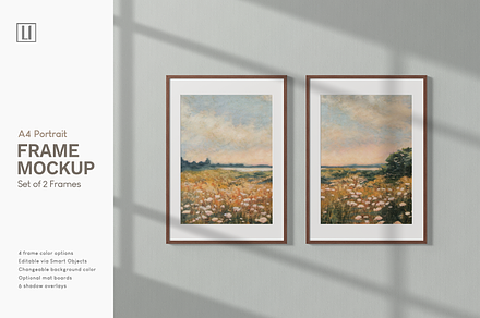 A4 Portrait, 2 Frame Mockup, a Household Mockup by Lelu Art Design